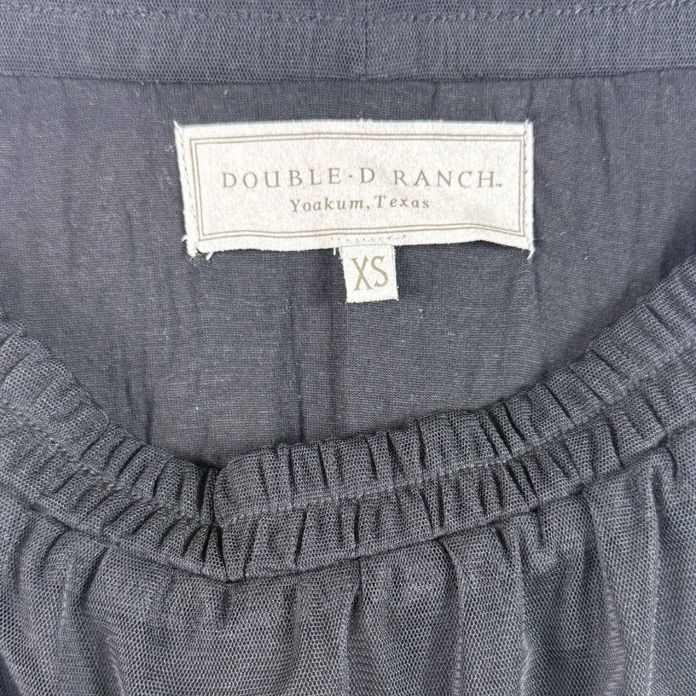 Double D Ranch Western Black Multi Linen Lace Embroidered Floral Maxi Skirt XS - Picture 6 of 7